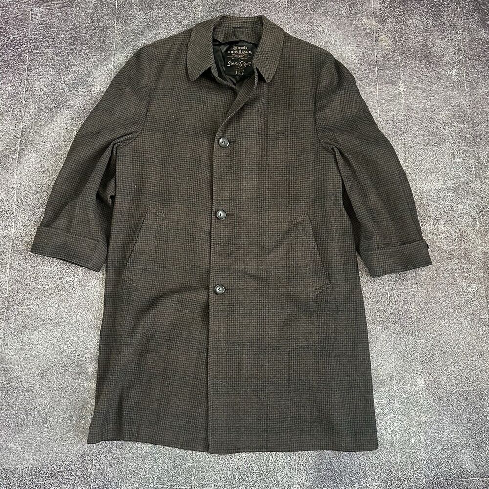 Mens Vintage 60s Worumbo Mill Season Skipper Button Up Duster Parka Jacket Sz XL